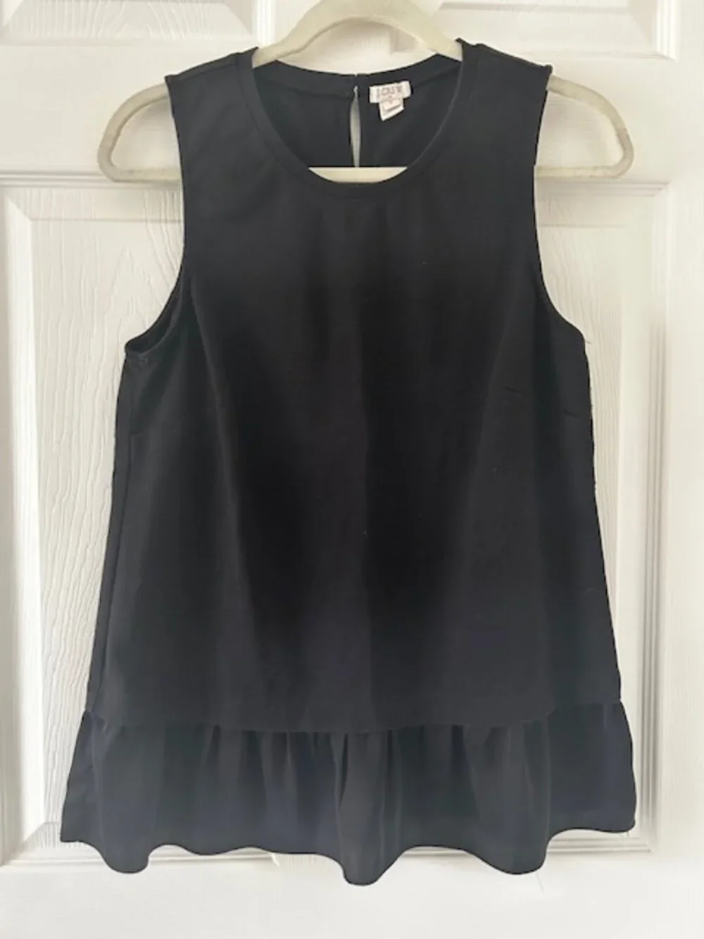 J. Crew Ruffle Hem Sleeveless Blouse SZ MED